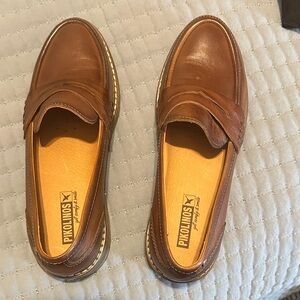 PIKOLINOS Brown Leather Penny Loafers